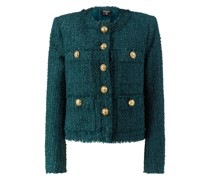 Einreihige Tweed-Jacke Dunkelgrün