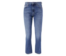 Straight-Leg Jeans Mittelblau