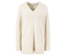 Baumwoll-Alpaka-Pullover mit V-Ausschnitt