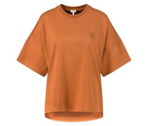 Oversized T-Shirt mit Logo-Patch Rost