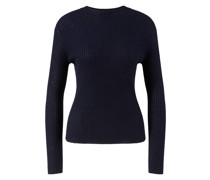 Cashmere-Rundhalspullover Marineblau