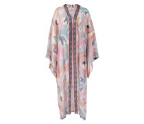Kaftan mit Paisley Foulard-Print /Rosé