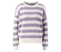 Gestreifter Pullover mit Monili-Perlen Violett