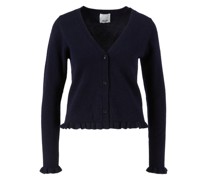 Strickjacke aus Schurwolle Marineblau
