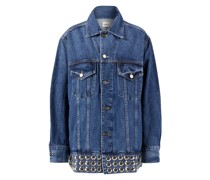 Jeansjacke mit Nieten Marineblau