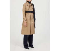 Trenchcoat mit offenen Kanten Schwarz/Beige