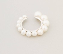 Earcuff 'Clip Perles Or Blanc'