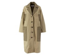 Mantel aus Twill Khaki