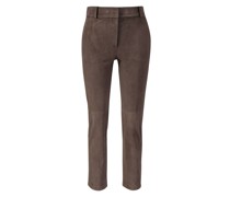 Veloursleder-Hose 'Jen' Dunkelbraun