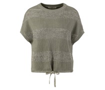 Baumwoll-Pullover Khaki/Silber