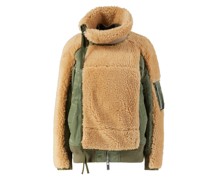 Bomberjacke mit Felleinsatz Khaki