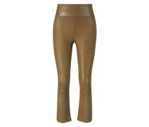 Lederleggings 'Crop Flare'