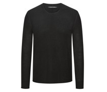 Hannes Roether Pullover aus Merinowolle mit Rollkanten und Perlstrickmuster