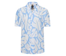 BOSS Ultraleichtes Kurzarmhemd mit floralem Print, Relaxed Fit