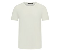 Hannes Roether Softes T-Shirt aus Baumwolle mit Rollkanten