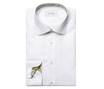 Eton Signature-Twill-Hemd mit floralem Ausputz, Contemporary Fit