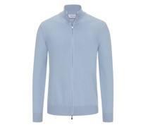 Leichte Sommer-Strickjacke mit verdecktem Zip