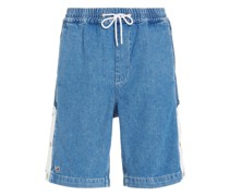 Baggy Bermuda-Jeans mit seitlicher Druckknopf-Leiste