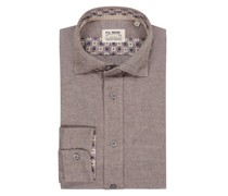 Fil Noir Flanellhemd aus Baumwolle, Shaped Fit