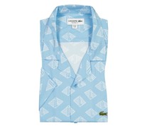 Kurzarmhemd mit Resort-Kragen und Label-Print