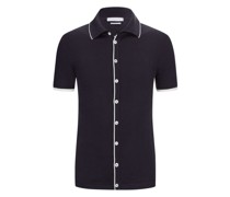 Poloshirt im Baumwoll-Strick  Marine