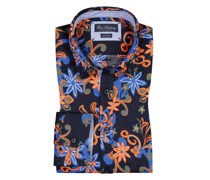 Sportives Leinenhemd mit floralem Allover Print