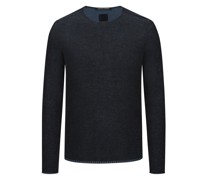 Hannes Roether Leichter Pullover in Doubleface-Aufmachung mit O-Neck