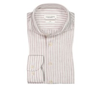 Leinenhemd mit Streifenmuster, Slim Fit