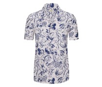Leichtes Kurzarmhemd mit floralem Print und Resort-Kragen