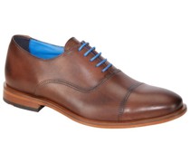 Oxford-Schuhe aus Glattleder mit Kontrast-Details