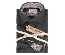Fil Noir Flanellhemd aus Baumwolle, Shaped Fit