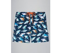 Paul & Shark Badeshorts mit Reißverschluss und Hai-Print