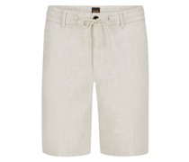 BOSS ORANGE Chino-Shorts mit Leinenanteil