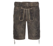 Lederhose mit Vintage-Stickerei