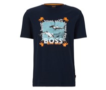 T-Shirt mit Hai-Motiv  Marine