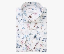 Profuomo Glattes Hemd mit floralem Print und Stretchanteil