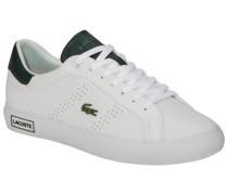 Teilperforierter Sneaker aus Glattleder mit Krokodil-Aufnäher