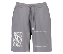 Softe Sweat-Bermudas mit Label-Print am Bein