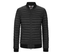 Leichte Daunenjacke mit Collekragen und Rippstrick-Abschlüssen