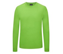 Pullover aus Schurwolle mit Logo-Emblem am Ärmel