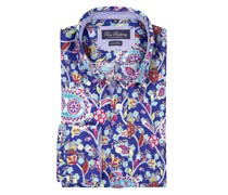 Tom Rusborg Leinenhemd mit floralem Muster