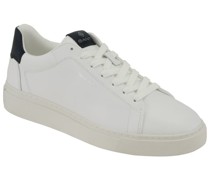 Low Top Sneaker aus Glattleder mit Kontrast-Details
