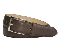 Ledergürtel mit Scotchgrain Prägung  Dunkel