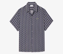 Lacoste Kurzarmhemd mit Monogramm-Print, Relaxed Fit