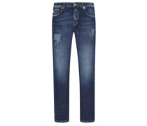 Jeans im Used-Look, U2, Slim Fit