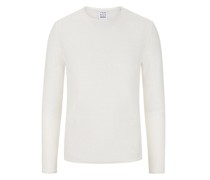 Leichter Pullover mit Leinenanteil und Rollkanten