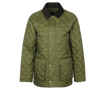Leichte Steppjacke mit Cord-Umlegekragen  Oliv