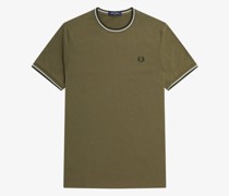 T-Shirt mit Streifen an Kragen und Abschlüssen
