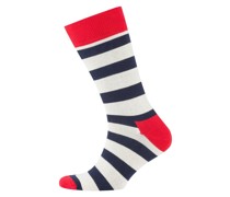 Happy Socks Feinripp-Socken mit Blockstreifen und farbigen Kontrast-Details