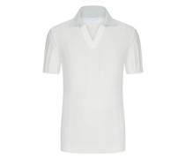 Leichtes Feinstrick-Poloshirt mit V-Ausschnitt